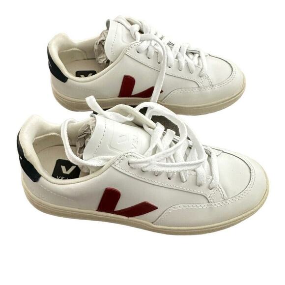 VEJA V-12 Leather Extra-white Marsala Nautico. Size 6 main image 4